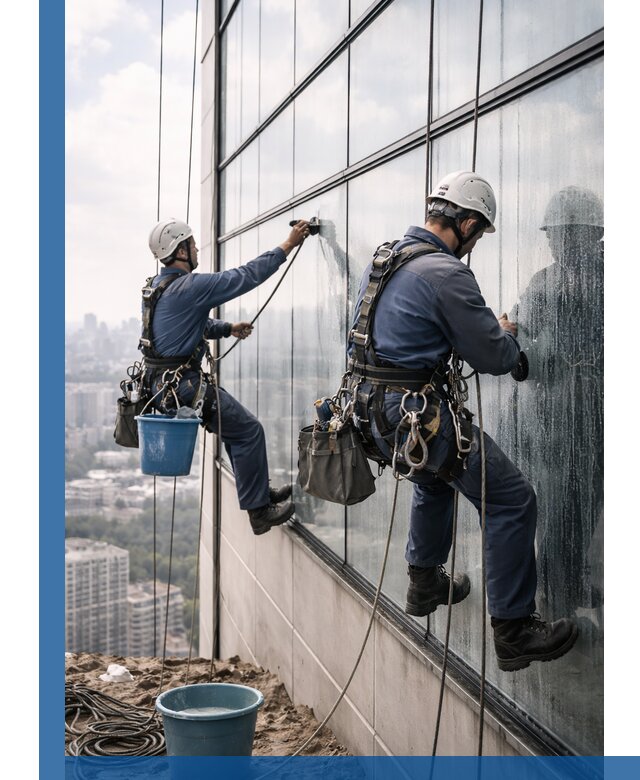 Профессиональная мойка фасадных окон альпинистами в Рубцовске