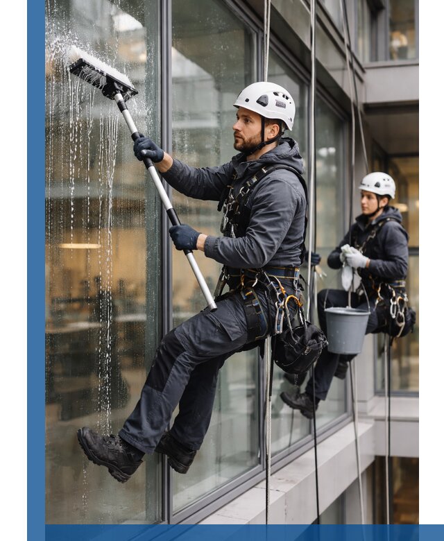 Профессиональная мойка витражей промышленными альпинистами в Рубцовске