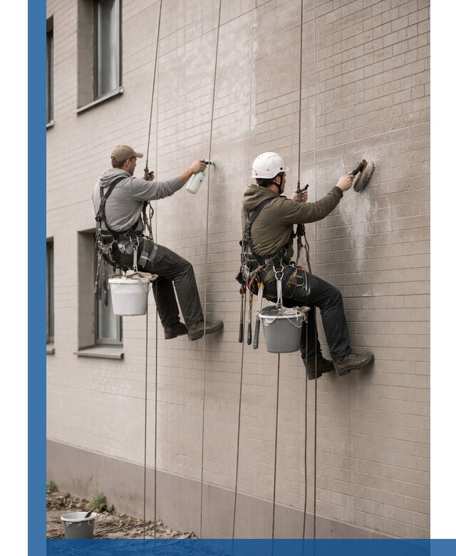 Удаление высолов с фасада зданий в Рубцовске без повреждений и следов