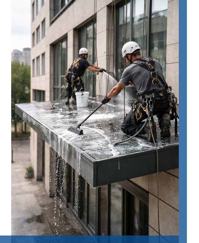 Мойка козырьков и навесов в Рубцовске от 3540 р. | ВЫСОТНИК-Рбц