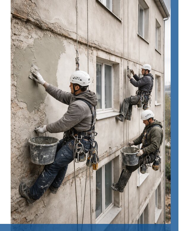 Ремонт штукатурного фасада в Рубцовске от 758 р. под ключ | ВЫСОТНИК-Рбц