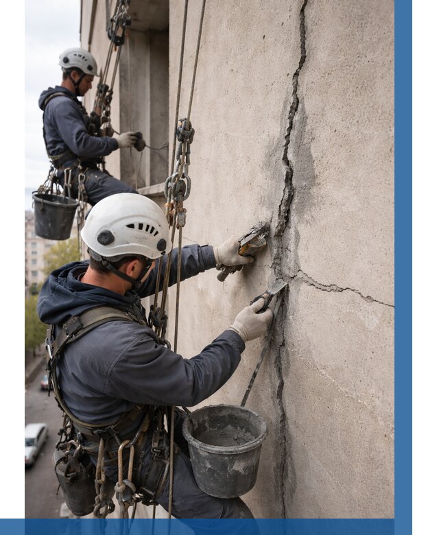 Заделка трещин на фасаде в Рубцовске от 910 р. | ВЫСОТНИК-Рбц