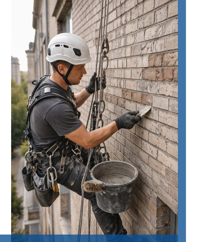 Ремонт кирпичной кладки фасада в Рубцовске от 1820 р. | ВЫСОТНИК-Рбц