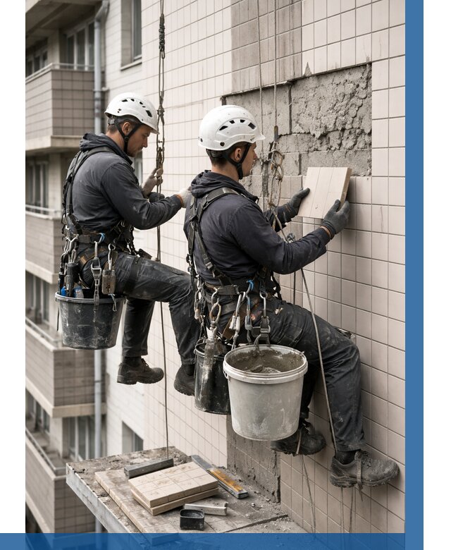 Ремонт облицовки фасада плиткой в Рубцовске от 1820 р. | ВЫСОТНИК-Рбц