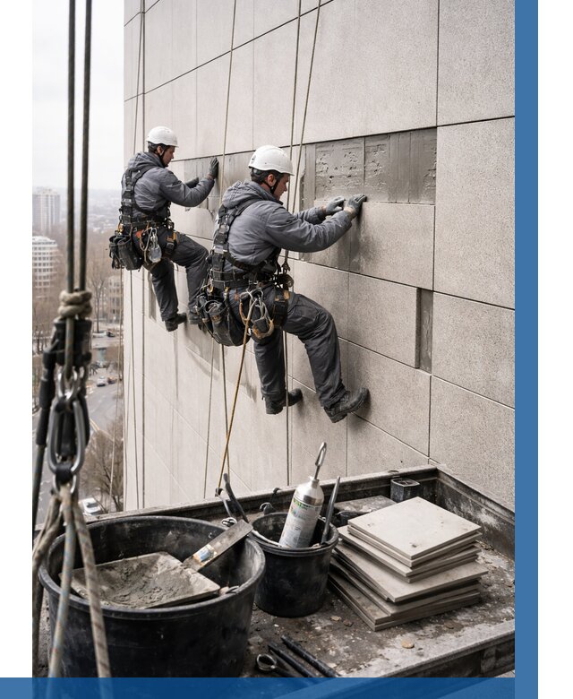 Ремонт фасада из керамогранита в Рубцовске от 2528 р. | ВЫСОТНИК-Рбц