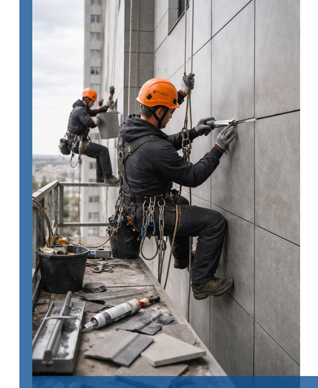 Профессиональный ремонт фасада из керамогранита в Рубцовске