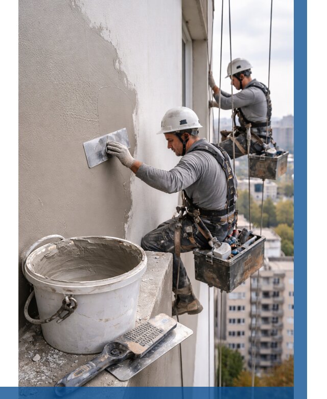 Шпаклевка фасада на высоте в Рубцовске от 708 р. | ВЫСОТНИК-Рбц