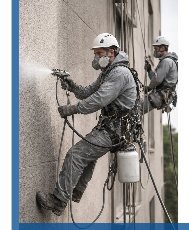 Безвоздушная покраска фасадов зданий в Рубцовске профессионально