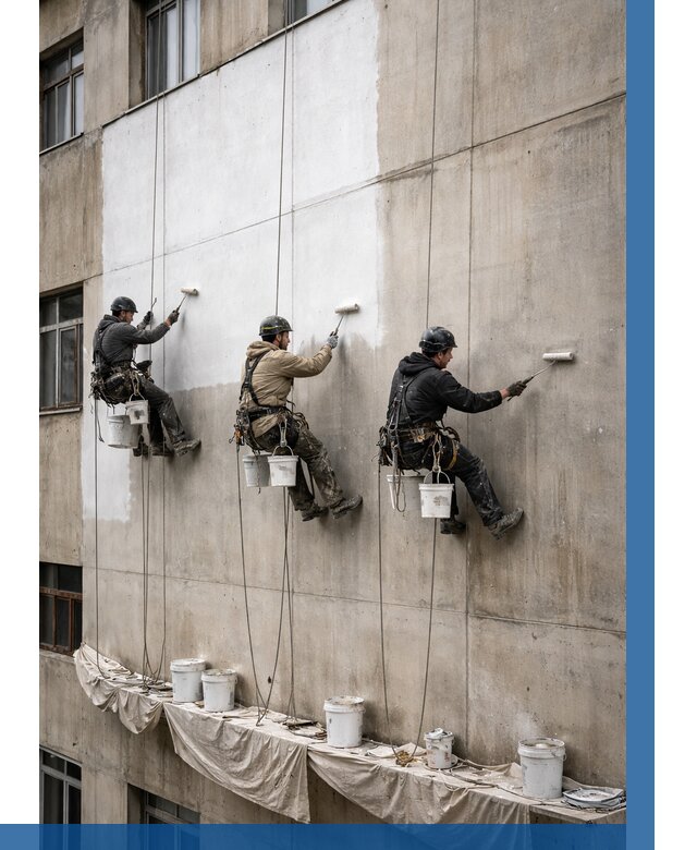 Покраска бетонного фасада в Рубцовске от 354 р за м2 | ВЫСОТНИК-Рбц