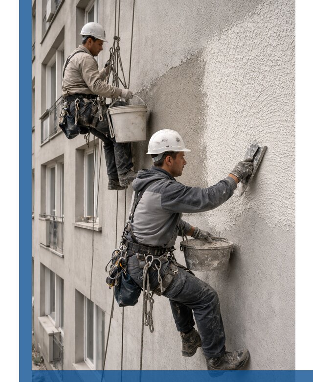 Нанесение декоративной штукатурки короед на фасад в Рубцовске