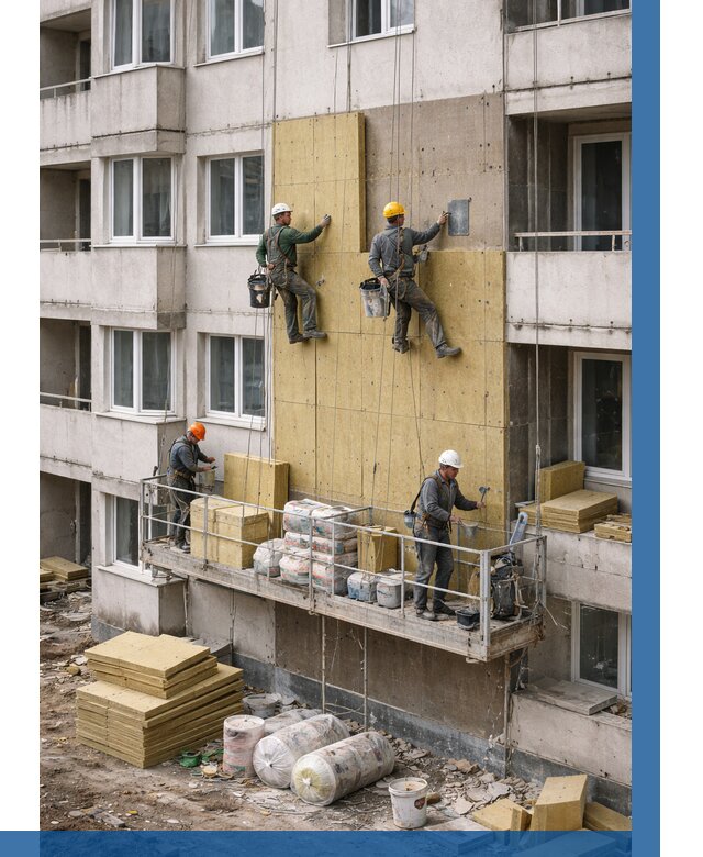 Утепление фасада минватой в Рубцовске от 1517 р. | ВЫСОТНИК-Рбц