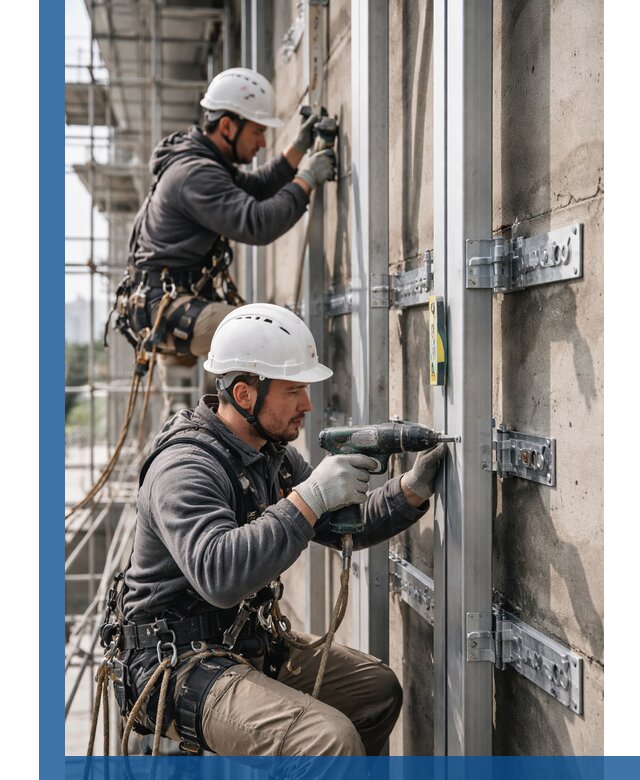 Монтаж и крепление подсистемы вентфасада в Рубцовске