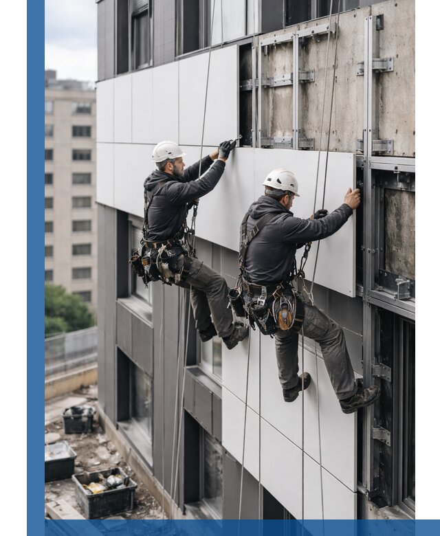 Монтаж композитных панелей фасада в Рубцовске под ключ