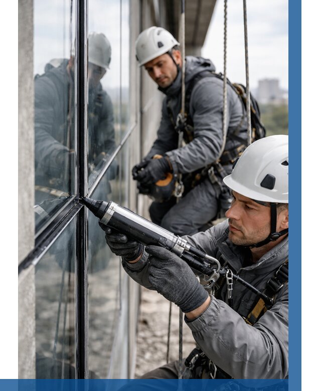 Герметизация витражных швов в Рубцовске от 657 р. | ВЫСОТНИК-Рбц