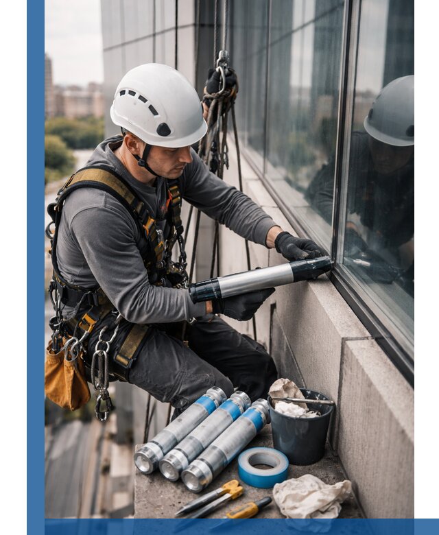 Герметизация стыков витража в Рубцовске для герметичных фасадов