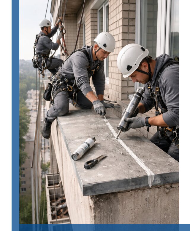 Герметизация балконного козырька в Рубцовске профессионально