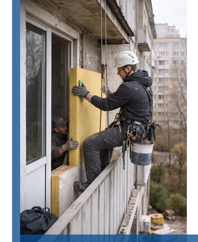 Профессиональное утепление балкона снаружи в Рубцовске под ключ
