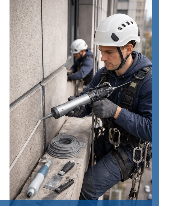 Герметизация деформационных швов фасада в Рубцовске от 708 | ВЫСОТНИК-Рбц