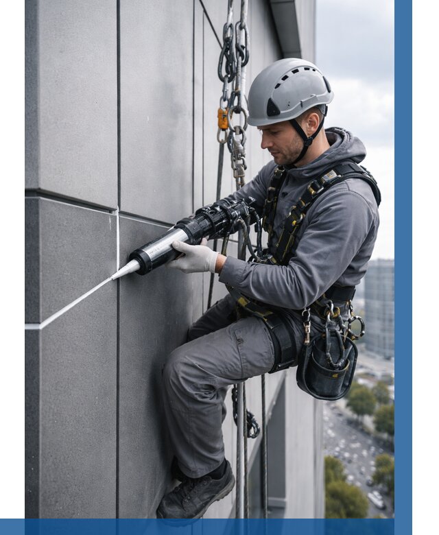 Герметизация стыков фасадных панелей в Рубцовске от 6573 р.| ВЫСОТНИК-Рбц