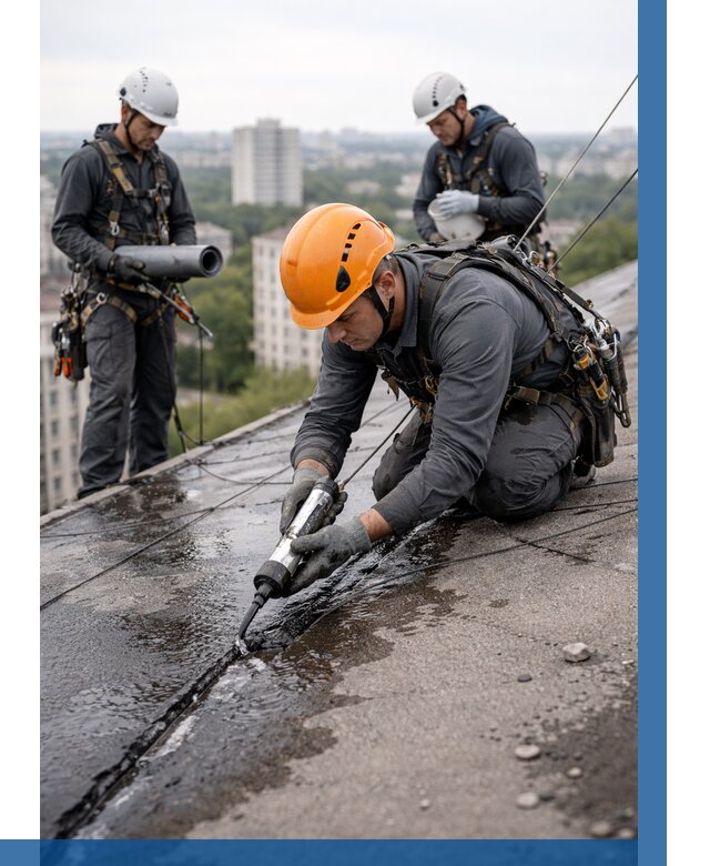 Устранение протечек кровли в Рубцовске от 12136 р. | ВЫСОТНИК-Рбц