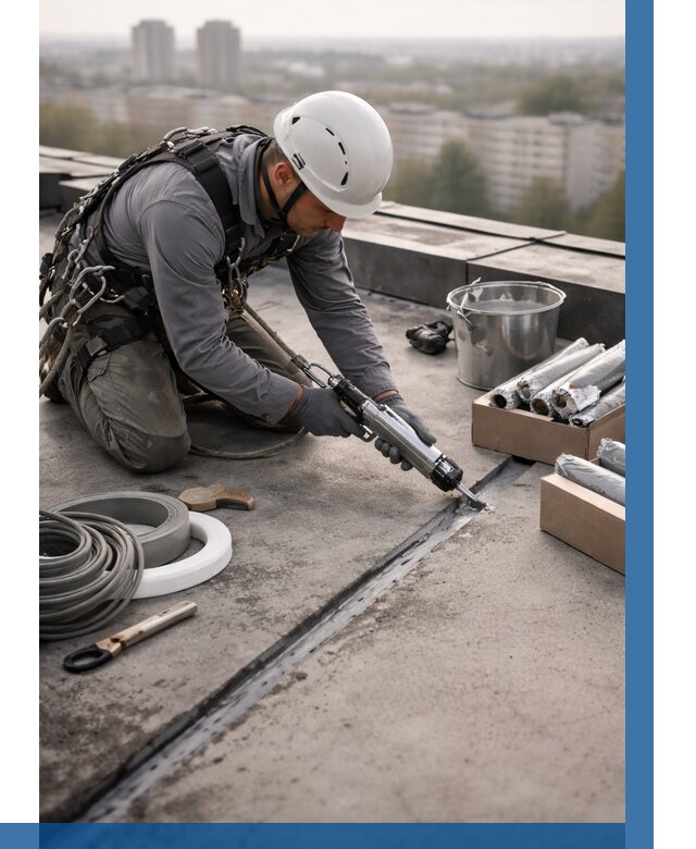 Герметизация швов кровли в Рубцовске от 455 р./м2 | ВЫСОТНИК-Рбц