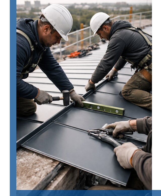 Монтаж фальцевой кровли в Рубцовске для промышленных зданий