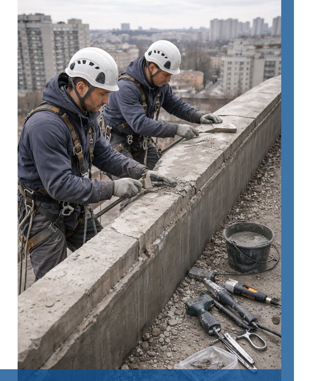 Ремонт парапета на кровле в Рубцовске от 1517 р. | ВЫСОТНИК-Рбц