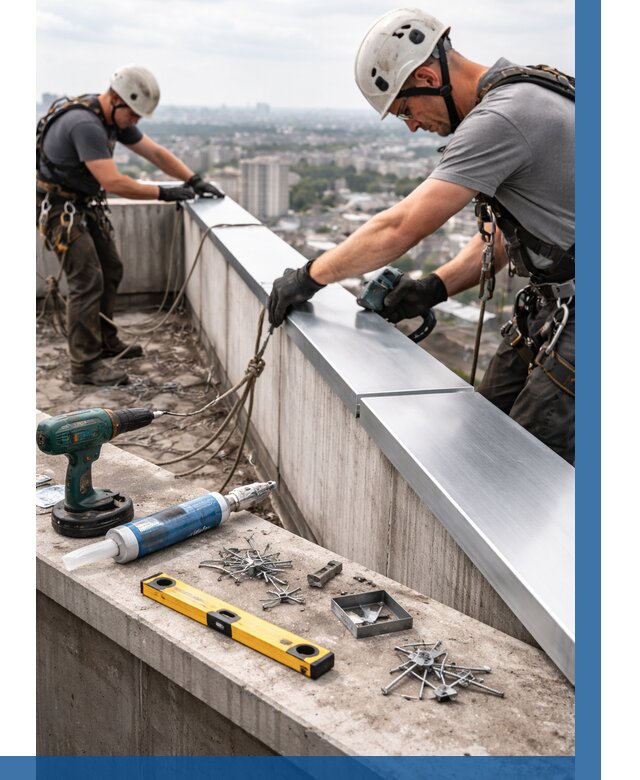 Монтаж парапетных крышек в Рубцовске от 809 р. | ВЫСОТНИК-Рбц