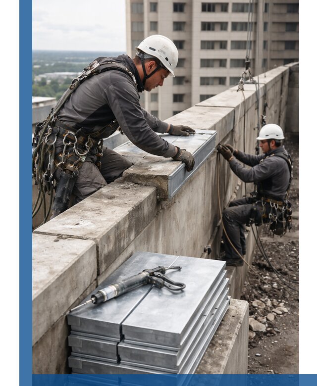 Замена парапетных крышек и установка новых в Рубцовске