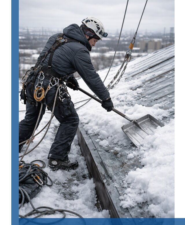 Профессиональная очистка кровли от снега и наледи в Рубцовске