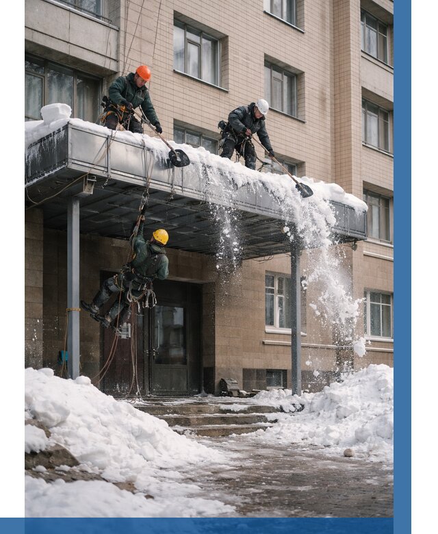 Очистка козырьков от снега в Рубцовске от 3540 р. | ВЫСОТНИК-Рбц