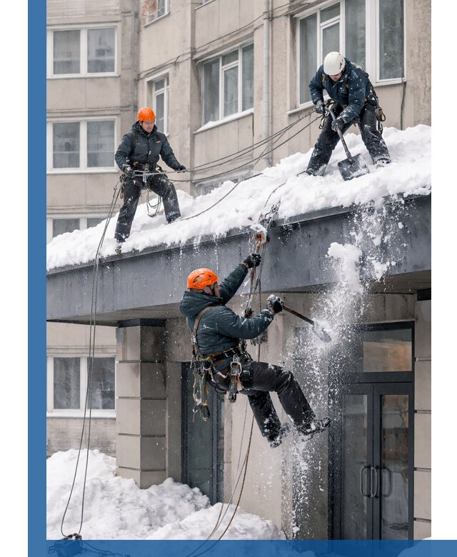 Безопасная очистка навесов от снега в Рубцовске круглогодично