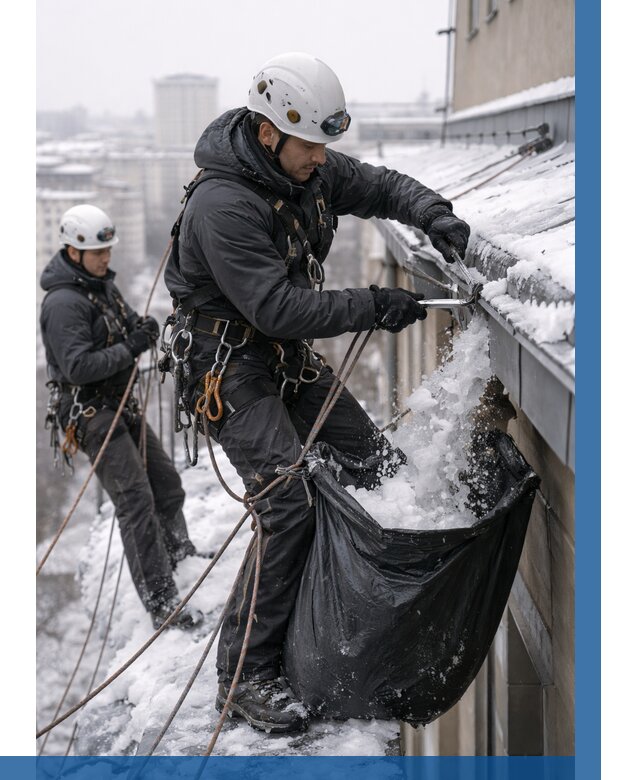 Аварийная очистка крыши в Рубцовске под ключ от 303 р. | ВЫСОТНИК-Рбц