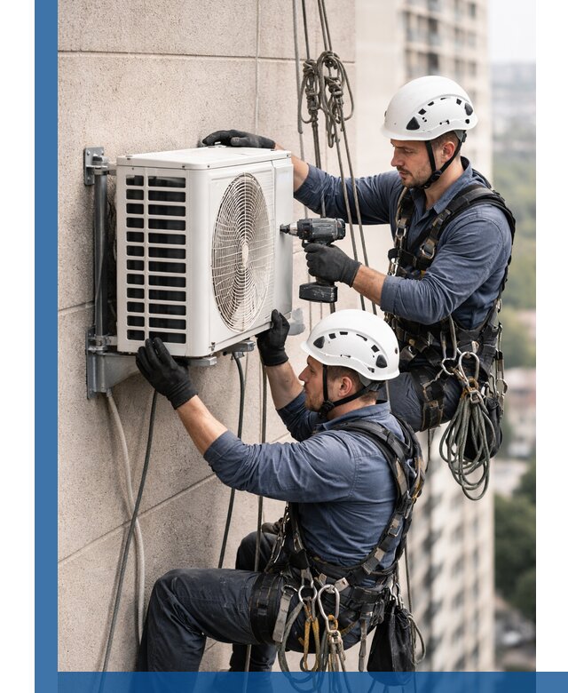 Монтаж внешнего блока кондиционера в Рубцовске установка и крепление