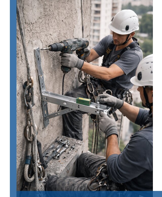 Установка кронштейнов кондиционера и крепежа в Рубцовске