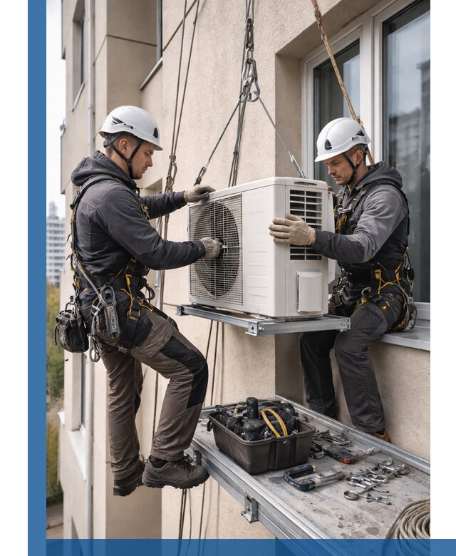 Перенос внешнего блока кондиционера в Рубцовске с монтажом и крепежом