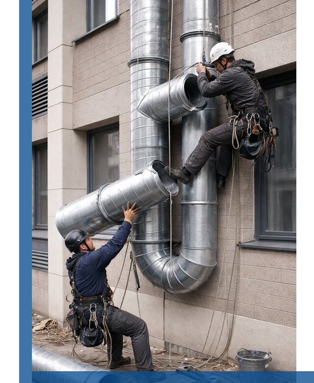 Монтаж фасадных воздуховодов в Рубцовске с герметизацией и крепежом