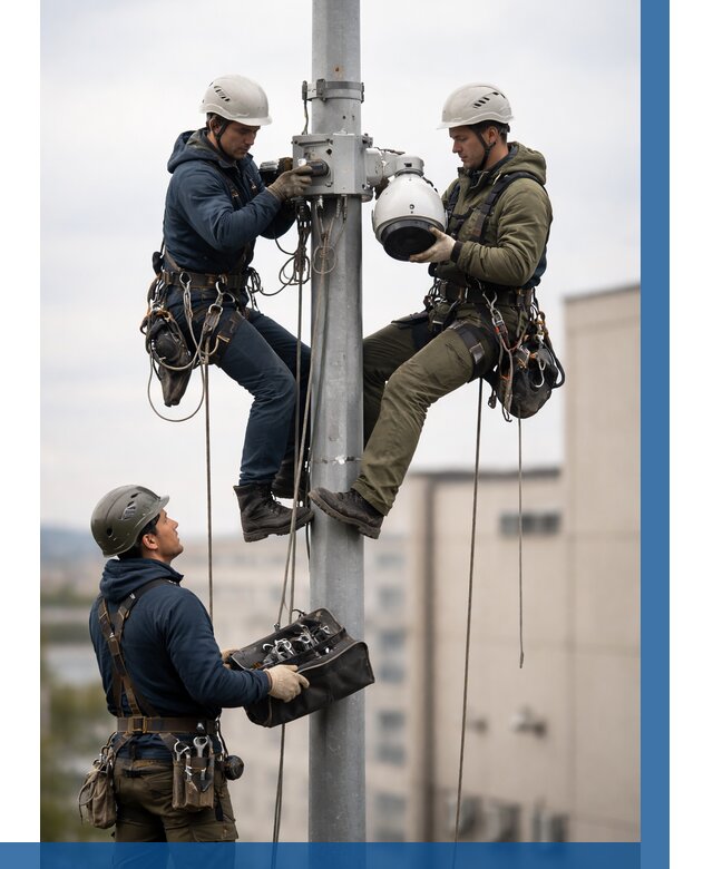 Установка видеокамер на мачте в Рубцовске от 8596 р. | ВЫСОТНИК-Рбц