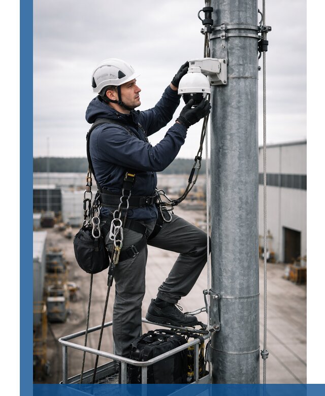 Профессиональная установка видеокамер на мачте в Рубцовске