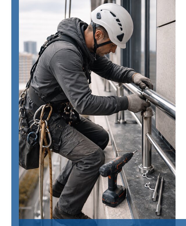 Монтаж ограждений на высоте в Рубцовске для зданий и конструкций