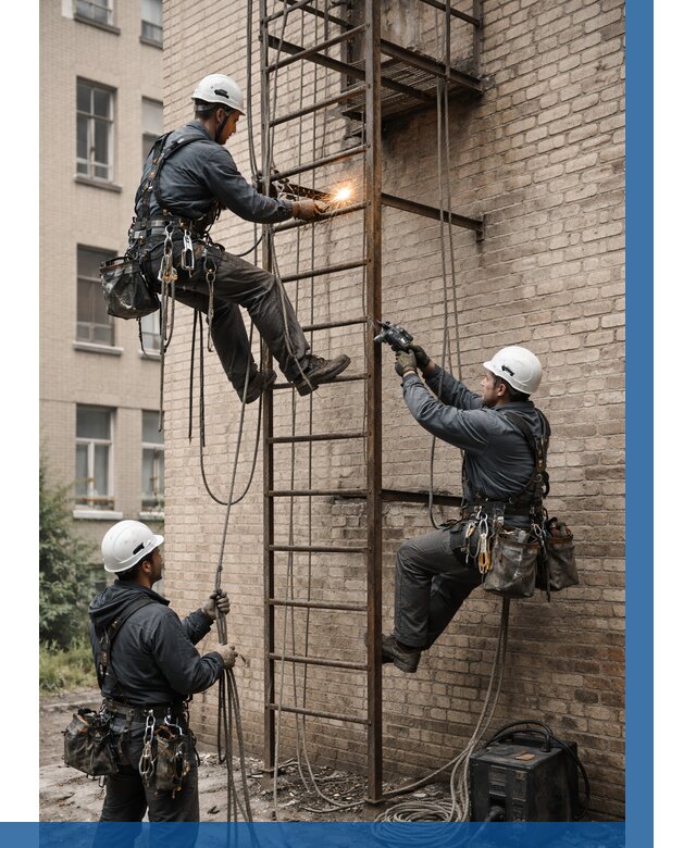 Ремонт пожарной лестницы в Рубцовске от 7585 р. | ВЫСОТНИК-Рбц