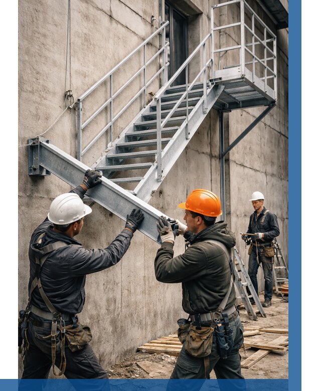 Монтаж металлических лестниц в Рубцовске от 15170 р. | ВЫСОТНИК-Рбц