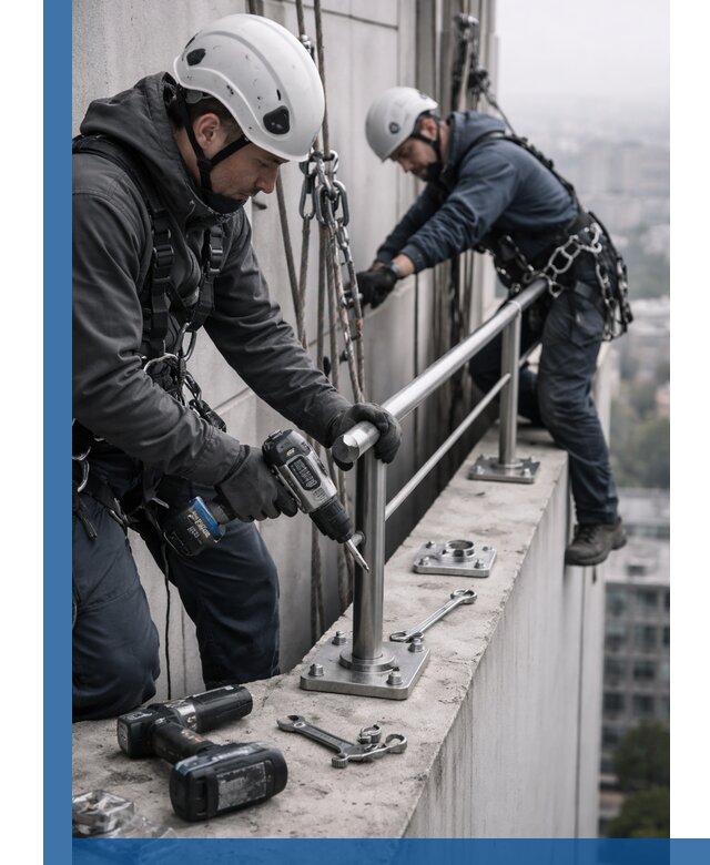 Монтаж перил на высоте в Рубцовске для жилых и промобъектов