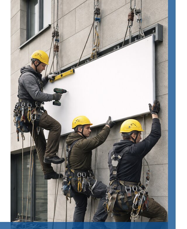 Монтаж рекламной вывески в Рубцовске от 8090 р. | ВЫСОТНИК-Рбц