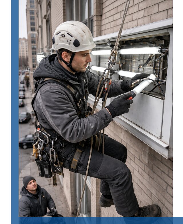 Профессиональная замена ламп в наружной вывеске в Рубцовске