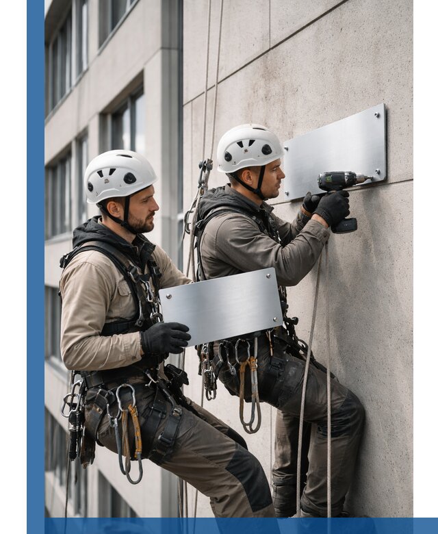 Монтаж табличек и указателей в Рубцовске для зданий и сооружений