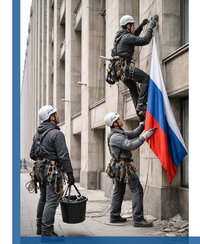 Профессиональная установка флагов на фасаде в Рубцовске