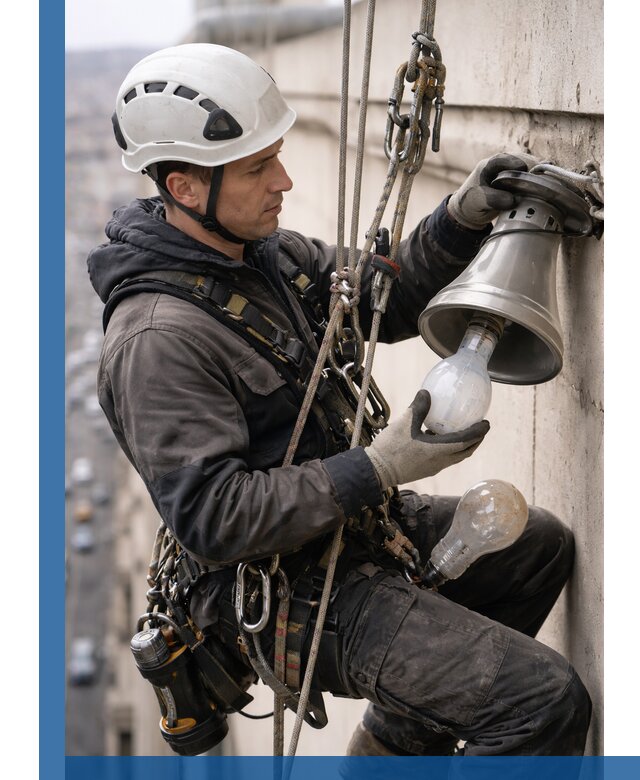 Замена ламп на высоте в Рубцовске профессионально и быстро