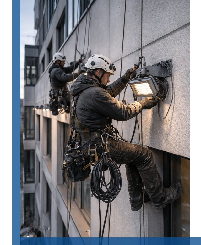 Монтаж фасадного освещения в Рубцовске установка и подключение