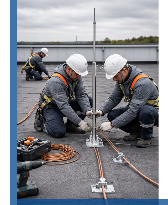 Монтаж молниезащиты на кровле в Рубцовске под ключ с гарантией